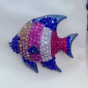 Rhinestone Colorful Tropical Fish Brooch